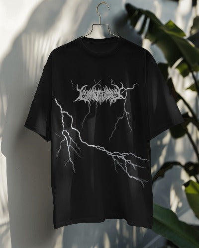 Lightning Dominator Black Oversized T-Shirt